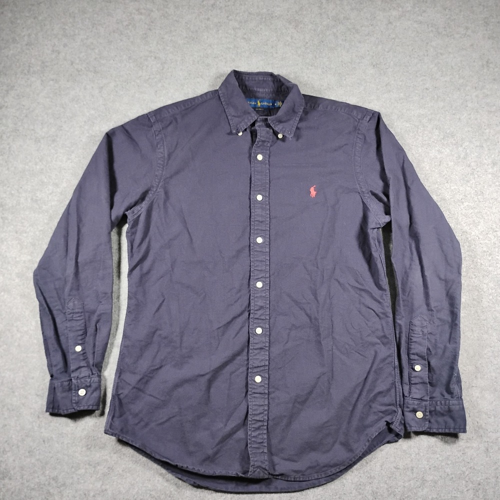Polo Ralph Lauren Men's Navy Blue Custom Fit Oxford Button Down Shirt Size M
